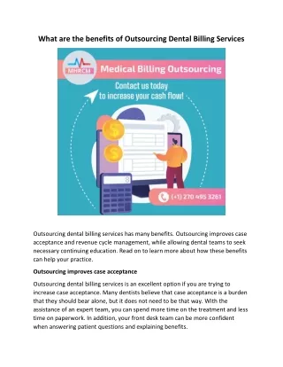 What are the benefits of Outsourcing Dental Billing Services (1)