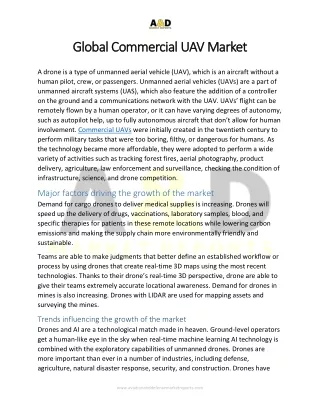 global commercial uav market global commercial