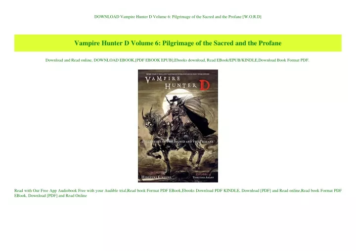 download vampire hunter d volume 6 pilgrimage