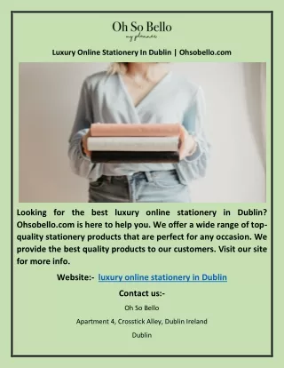 Luxury Online Stationery In Dublin | Ohsobello.com