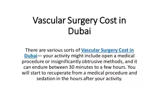 Vascular Surgery Cost in Dubai