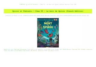 DOWNLOAD  Spirou et Fantasio - Tome 56 - La mort de Spirou (French Edition) Full PDF