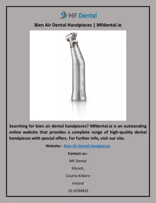Bien Air Dental Handpieces | Mfdental.ie