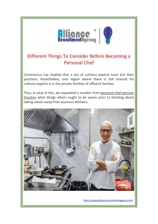Different Things To Consider Before Becoming a Chef