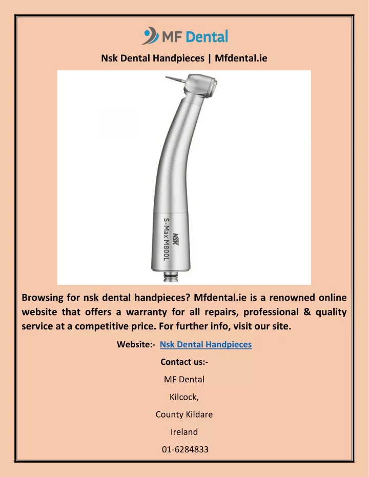 nsk dental handpieces mfdental ie