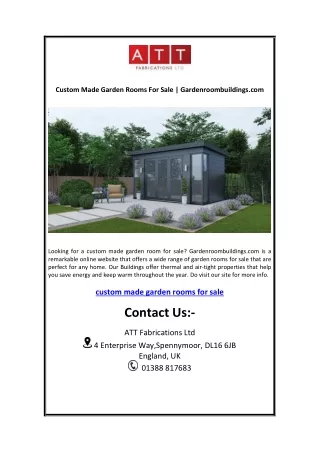 Custom Made Garden Rooms For Sale | Gardenroombuildings.com