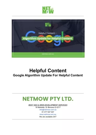 Helpful Content  Google Algorithm Update For Helpful Content