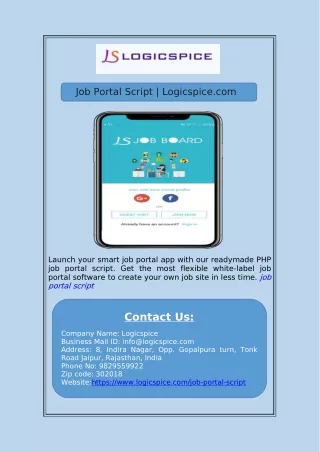 Job Portal Script | Logicspice.com