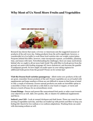 why most of us need more fruits and vegetables