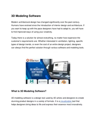 Best Free 3D Modeling Software in 2022