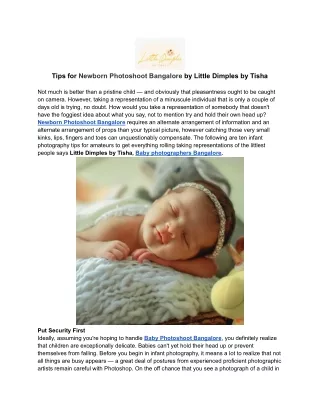 Tips for Newborn Photoshoot Bangalore by Little Dimples by Tisha