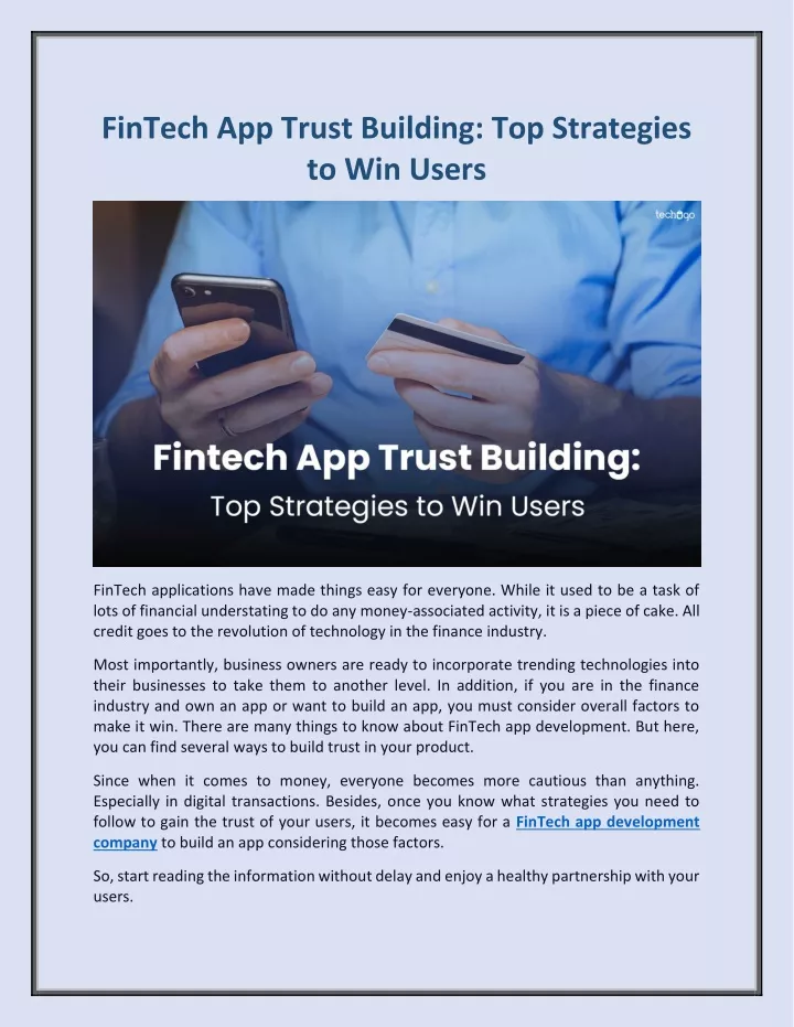 fintech app trust building top strategies
