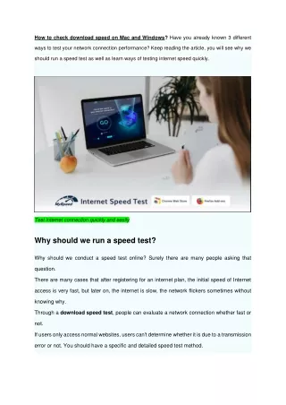 How to check download speed on Mac? How to run a quick speed test?