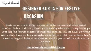 Buy Designer Kurta For Festive Occasion | Kunal Rawal