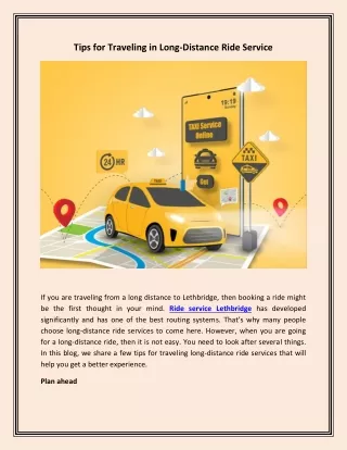 tips for traveling in long distance ride service