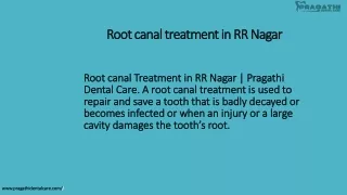 Root canal treatment in RR Nagar