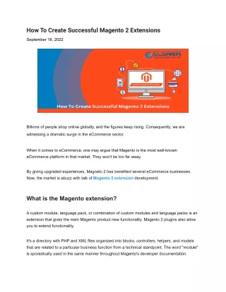 How To Create Successful Magento 2 Extensions
