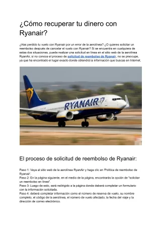 c mo recuperar tu dinero con ryanair