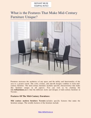 What are the Features That Make Mid-Century Furniture Unique