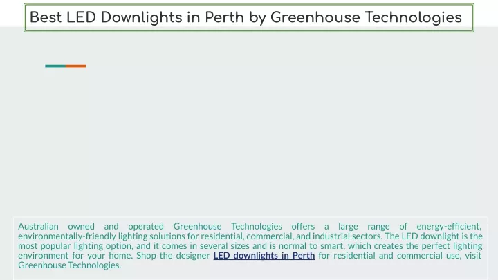 best led downlights in perth by greenhouse