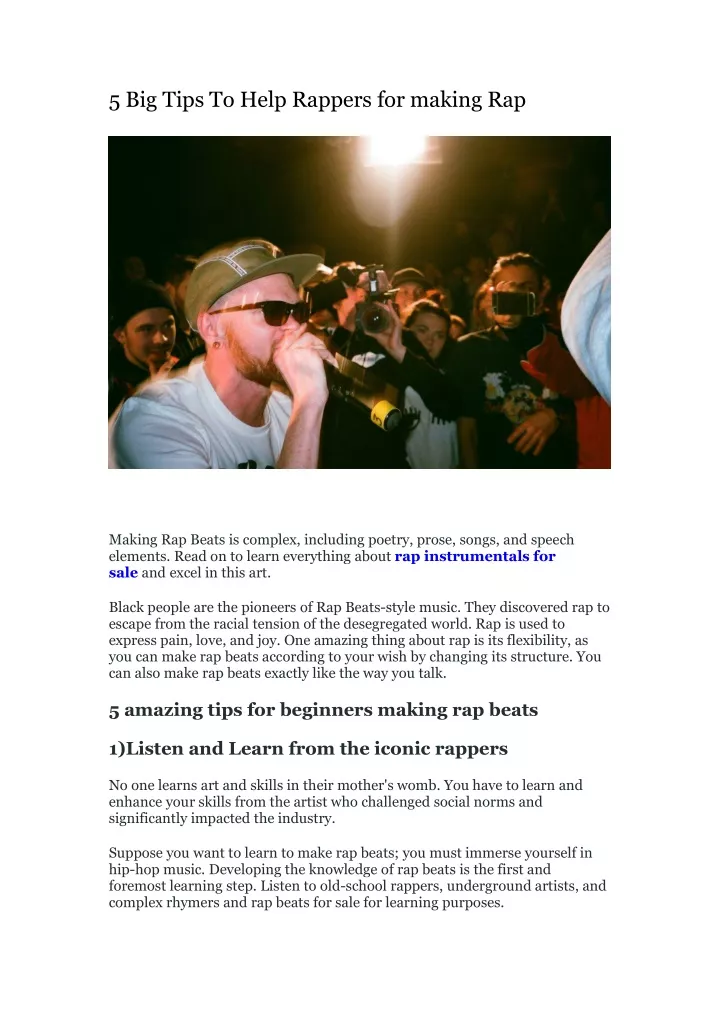 5 big tips to help rappers for making rap