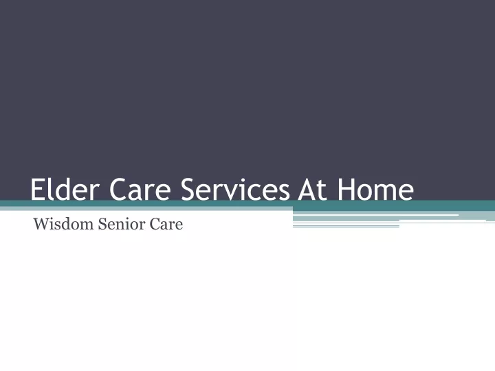 elder care services at home