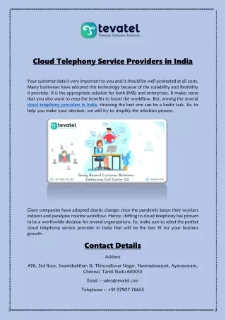 Cloud Telephony Service Providers in India