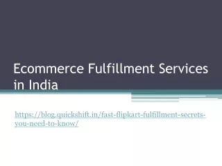 ecommerce fulfillment services in india