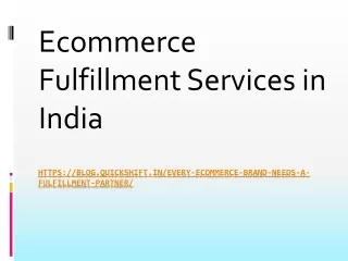 ecommerce fulfillment services in india