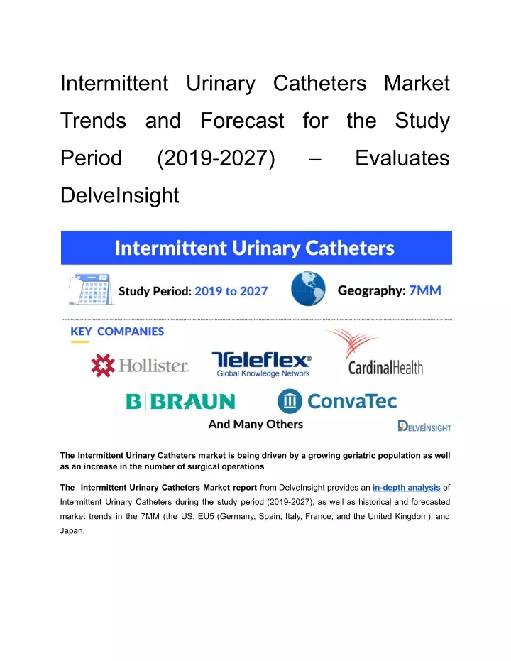 intermittent urinary catheters market