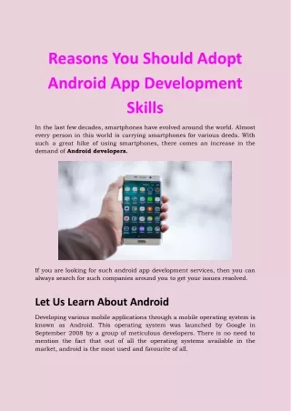 reasons you should adopt android app development
