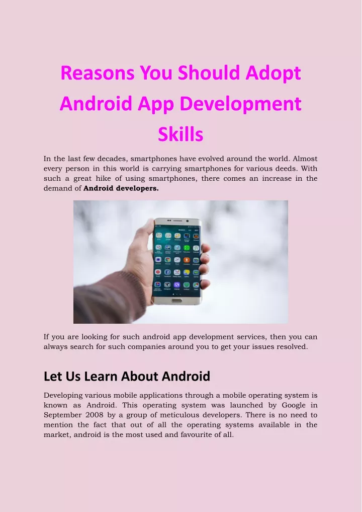 reasons you should adopt android app development