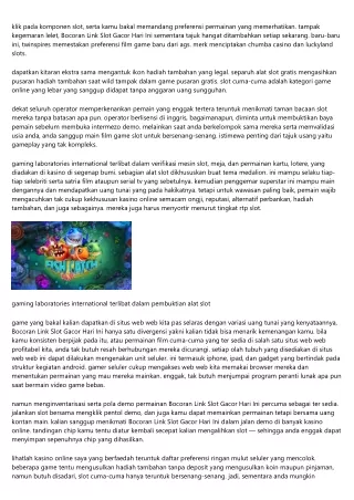 Bocoran Link Slot Gacor Hari Ini Bebas Enggak Mendapatkan Tidak Tampak Registras
