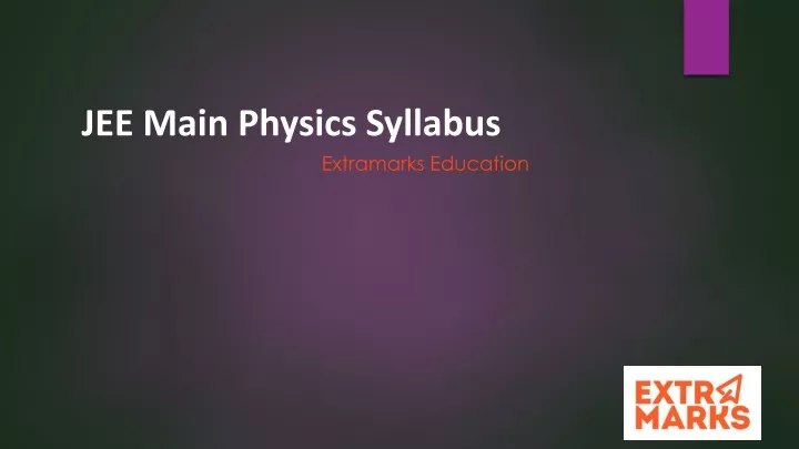 jee main p hysics s yllabus