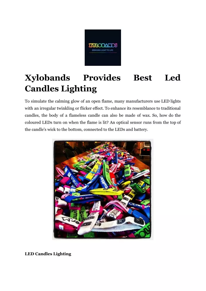 xylobands candles lighting