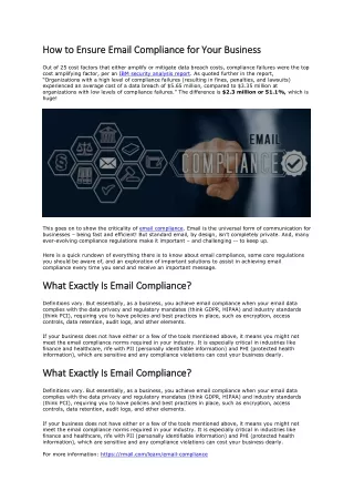 how to ensure email compliance for your business