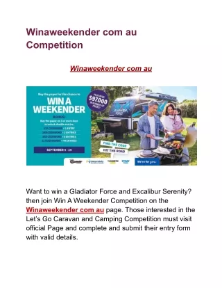 Winaweekender com au