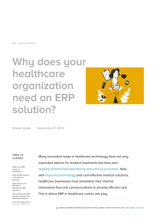 Why does your healthcare organization need an ERP solution?