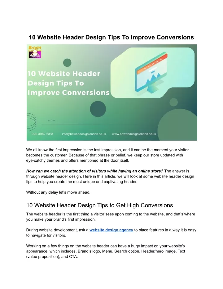 10 website header design tips to improve