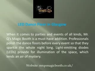 LED Dance Floor in Glasgow