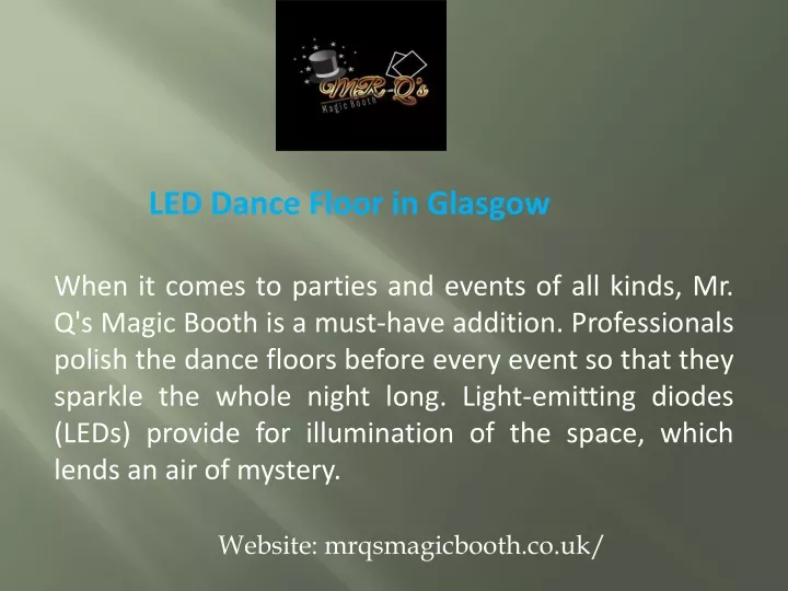 led dance floor in glasgow