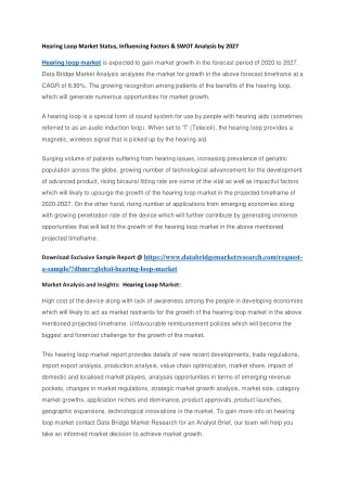 hearing loop market status influencing factors