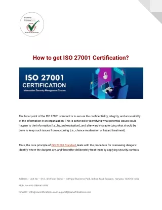 how to get iso 27001 certification