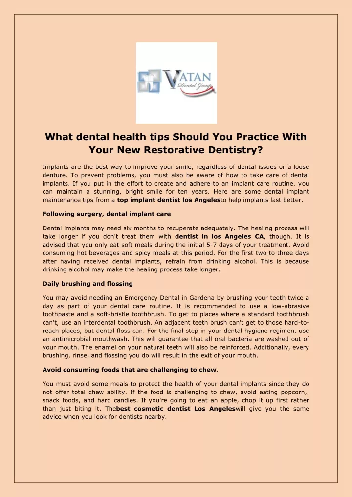 what dental health tips should you practice with