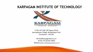 Best Engineering College - Karpagam Institute of Technology
