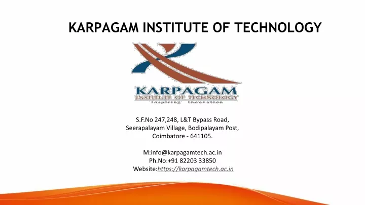 karpagam institute of technology