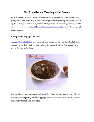 top 5 healthy and trending indian sweets what