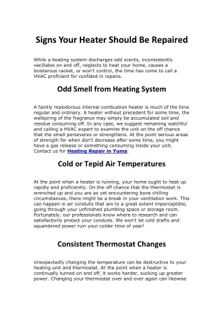 signs your heater should be repaired