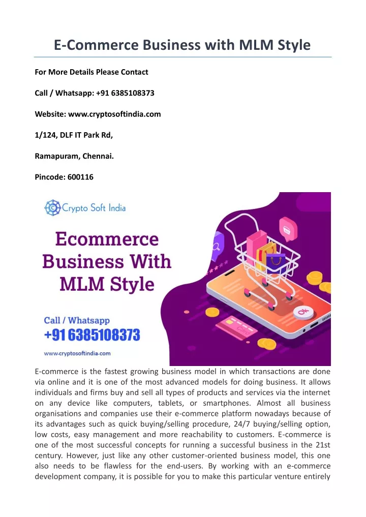 e commerce business with mlm style