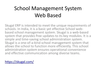 School Management System Web Based